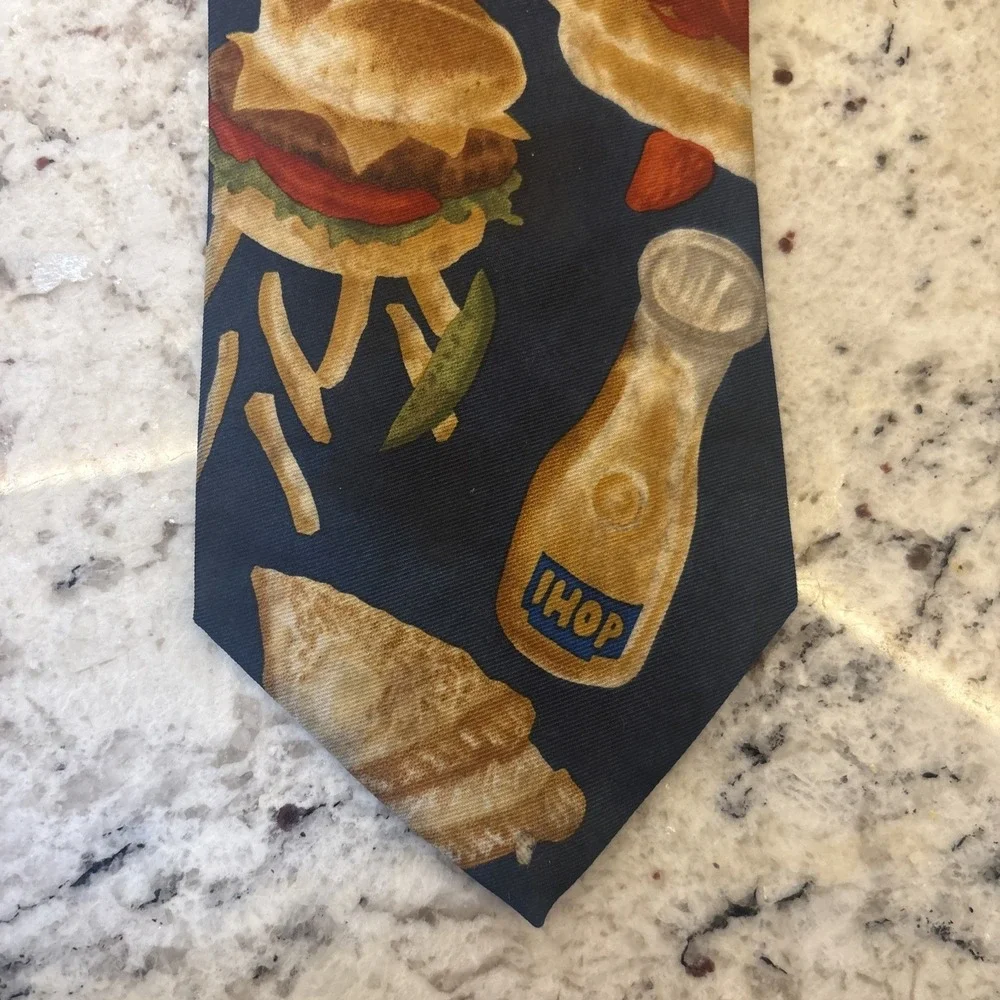 Rare IHOP Tie Coffee‎ Eggs Burger Waffle Pancakes Late Night Party Munchies